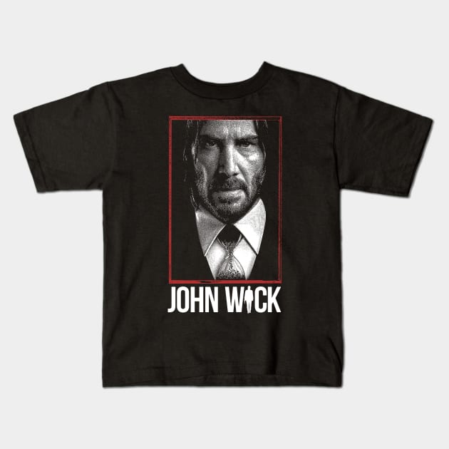 John Wick 90s Design Kids T-Shirt by Knockbackhaunt